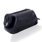 HLC Leather Toiletry Bag for Men Best Gift Premium Genuine Dopp Kit Shaving Kit Organizer Travel Kit Pouch Bag 10 inch Size (Black)