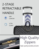 VH&GRED Luxury Carry on Luggage for Women Designer Underseat Carry On Luggage with Wheels Diamond Quilted Leather Carry On Luggage Vintage Style Suitcases with Wheels