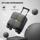 MGB 14 Inch Underseat Carry On Luggage with Wheels Free Boarding Personal Item Suitcases with TSA-Approved Hardshell Lightweight Carry On Bag for Short Travel, Charcoal Grey