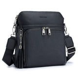 Roulens Crossbody Purse for Women Vegan Leather Medium Crossbody Wallet Bag for Travel Women Shoulder Handbags with Tassel