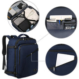MATEIN Weekender Backpack, Large Capacity Travelling Suitcase Backpack with Strap for Clothes, Expandable Flight Approved Business Carry on Daypack for International Travel, Blue