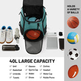 MIER Gym Backpack 40L Basketball Backpack with Ball Compartment & Shoes Storage Multi-Functional Sports Soccer Bag Large Equipment Back Pack Volleyball Backpacks for Men Women, Light Green