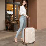 TILYMOL Hardside Carry On Luggage 22x14x9 Airline Approved with Spinner Wheels, Lightweight 20-inch Carry-On Suitcase for Men & Women, White