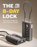 LUGGEX TSA Cable Lock 4-Pack + One-Touch Reset Lock 4-Pack Bundle(Gun Grey & Black)