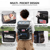 COOLREX Large Backpack Cooler 36 Can Cooler Backpack with 2 Insulated Compartments Leak Proof Waterproof Travel Backpack, Camping Beach Picnic Lunch Thermal Bag for Women and Men (Gray)