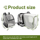 Texsens Cat Backpack - Expandable Pet Carrier for Medium Cats and Small Dogs up to 17 lbs - Breathable, Collapsible & Soft Cat Travel Bag for Outdoor Hiking (Black)