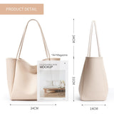 KALIDI 16L Tote Bag Vegan Leather Suede Carry All Shoulder Daily Casual Work Large Hobo Bag for Women Travel Purse, Offwhite