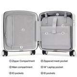Hanke 16 Inch Underseat Carry On Luggage, Airline-Approved Hard Shell Small Suitcase with Spinner Wheels, Lightweight Tsa Lock Travel Luggage for Short Trips(Smoke White)