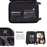 Tripcomp Luggage Sets 3piece Set Hardshell Luggage with Spinner Wheels, TSA Lock, Travel Suitcase Sets, 20 Inch Carry On, 24 Inch Mid-size, 28 Inch Large siutcase (Aubergine)