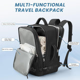 Sinaliy Large Travel Backpack for Women Men, Expandable 40L Carry On Backpack, 17 Inch Laptop Backpack College Bookbag, Waterproof Travel bag as Person Item Flight Approved
