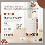 Hulsin Carry on Luggage Suitcase, 22x14x9 Airline Approved 20 Inch Hardside Carry-on Luggage with Spinner Wheels, Hard Shell Luggage with TSA Lock, Hard Case Small Travel Suitcase (White, 20-Inch)