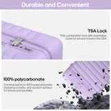 UKEIN Luggage Sets 3 Piece, Carry On Luggage 20In With Spinner Wheels,PC Hardside Suitcase Set with TSA Lock,Durable Carry On Suitcase With Travel Backpack for Men (Violet, 3 piece set (BP/20inch))