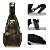 FekiLoot Hi Bear Sit on The Lawn Sling Bag Men Crossbody Bags Women Shoulder Backpack Daypack Chest Bag for Travel Outdoor