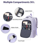 MATEIN Large 17 Inch Laptop Backpack for Women, Lightweight Travel Backpack Fits College School Essentials, Anti Theft Work Commute Nursing Computer Bag TSA Approved for Weekender Trip, Light Purple
