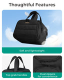 BAGSMART Travel Toiletry Bag, Lightweight Large Wide-open Travel Bag for Women, Puffy Cosmetic Makeup Bag Organizer with Handle for Accessories,Essentials, Toiletries, Black