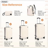 Hoteel Luggage Sets 5 Piece, 4-Yr Warranty Durable Suitcase Dual-Spinner Wheel TSA Lock, Lightweight Travel Hardshell PC+ABS Carry on Luggage for Men&Women, Beige(20in/24in/28in/BP/TB)