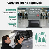 cllson Carry on Luggage Aluminium Frame with Cup Holder,Top opening Suitcases and USB Charging Port,Lightweight with Front Pocket Rolling Suitcases with Spinner Wheels (Black, 20Inch)