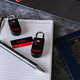 Talonport TSA Locks for Luggage – Keyless Luggage Locks TSA Approved, No Combination Needed, Lifetime Card Keys, Durable Metal Suitcase Lock for Travel Essentials & Checked Bags (Black, Two Pack)