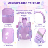 PIG PIG GIRL Kids Backpack for Girls - School Bags for Middle School Students - Book Bag for Elementary Primary - Kawaii Ita Backpack - Purple