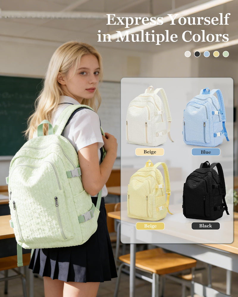 weradar Lightweight Middle School Bag For Teens Girls Boys,Kawaii Backpack For College Students,Aesthetic Bookbag,Cute School Backpack For Women Casual Daypack(Mint Green)