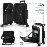 TRAVELARIM Hard Shell Luggage Sets with Spinner Wheels 4 Piece, Expandable Large Suitcases with TSA Lock, Travel Large Suitcase Set, White Luggage Set