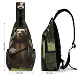 FekiLoot Hi Bear Sit on The Lawn Sling Bag Men Crossbody Bags Women Shoulder Backpack Daypack Chest Bag for Travel Outdoor