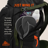 Kelty Redwing Traveler Backpack, Travel Pack with Wide U Zip Opening, Signature Wing Pockets, 30-50L Capacity (50L Black)