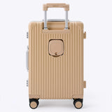 Nobl Travel Carry On Luggage, Noble Zipperless Aluminum Frame PC Hard Shell Suitcase, 22.5"x15"x9.5" Airline Approved, 360° Spinner Wheels, TSA Locks, USB Charging Port, Cup & Phone Holder - Caramel
