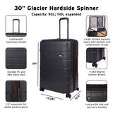 Eddie Bauer Glacier Hardside Spinner Durable PC/ABS Construction 2-Piece Set Suitcase Luggage, Carbon