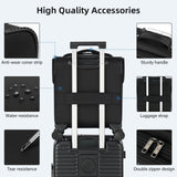 HanTrip 16 Inch Underseat Carry On Luggage with Wheels Softside Small Suitcases Personal Item Bag with Pocket Travel Luggage for Men Women Business Overnight Bag(Black)