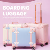 Miss.Box Vintage Luggage Set with Wheels, Retro Suitcase, Vintage Travel Luggage Set, Stylish Vintage Luggage Set for Women and Men (White, 14inch&18inch)