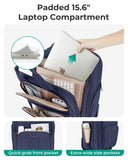 BAGSMART Small Underseat Carry on Luggage with Wheels, 16 inch Small Under Seat Luggage, Lightweight Travel Suitcase for Women, Navy Blue