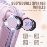 Clyrava 20 Inch Carry on Luggage Set with 14" Cosmetic Case Pink Purple, Suitcases with Spinner Wheels Hardshell, Hard Shell Suitcases 2 Piece Set, Rolling Suitcase for Women/Men/Girls Travel