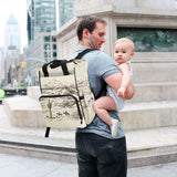Jihqo Diaper Bag Backpack West Desert with Cowboys Travel Diaper Bags for Women, 10L Functional Baby Changing Bag with Insulted Pockets, Stroller Straps