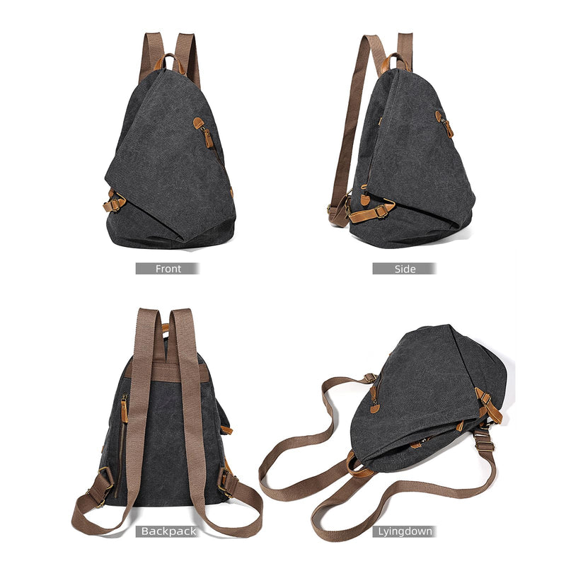 KL928 Canvas Vintage Backpack – Large Casual Daypack Outdoor Travel Rucksack Hiking Backpacks for Men Women