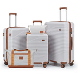 NEISIA Luggage Sets 3 Piece, Hard Shell Carry on Suitcase with Spinner Wheels and TSA Lock, Travel Lightweight Luggage Set with YKK Zippers (Light Purple, 5 piece sets（20/24/28/DB/TB)