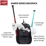 Rawlings Athletic Backpack, Columbia Blue/Pink, One Size