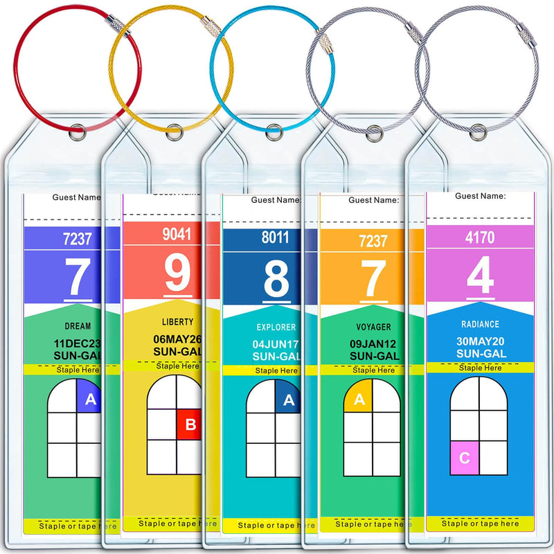 Cruise Luggage Tag Holder for Royal Caribbean & Celebrity 5 Pack, Cruise Ship Essentials 2026 Waterproof, Cruise Must Haves Durable