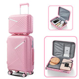 MWrouqfur Hard Shell Luggage Sets 4 Piece with 360 Spinner Wheels,Lightweight Suitcase Set with TSA Lock,Travel Luggage Set with Telescoping Handle,Light and Strong,Easy to Clean (Pink 2)