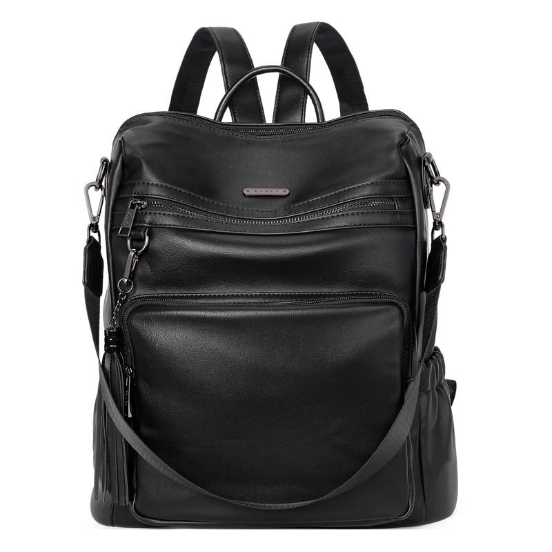 CLUCI Backpack Purse for Women Black Backpack Leather Large Travel Fashion Designer Convertible Ladies Work Bags