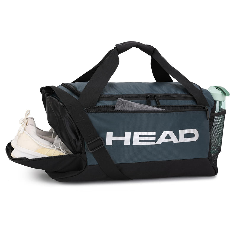 HEAD 45L Gym Duffel Bag with Shoe Compartment & Wet Pocket, Waterproof Large Capacity Sports Bag for Men, Durable Crossbody Weekender for Workout, Fitness, Swimming, Travel