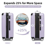 Anwick Luggage Sets 6 Piece Hardside Expandable Suitcase Set with Spinner Wheels TSA Lock Black, Travel Luggage Set Clearance for Men and Women (purple)