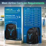 MATEIN 18 inch Gaming Backpack with Thick Padded Laptop Compartment, Anti Theft Extra Large Laptop Backpack with Rain Cover, Waterproof Travel Bag with Tech Organizer for Gaming Accessories