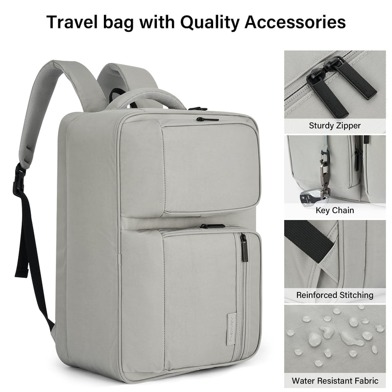 Hanke Convertible Laptop Bag, 3 In 1 Briefcase Backpack 17.3 Inch Computer Bag for Men Women, Travel Laptop Briefcase Messenger Bag, Underseat Carry On Personal Item, Rock Grey