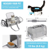 CUSSIOU Soft Sided Cat Carrier for Small Cats Puppies up to 15 Lbs, Airline Approved Pet Carrier Collapsible Travel Puppy Carrier with Reflective Strip, Grey