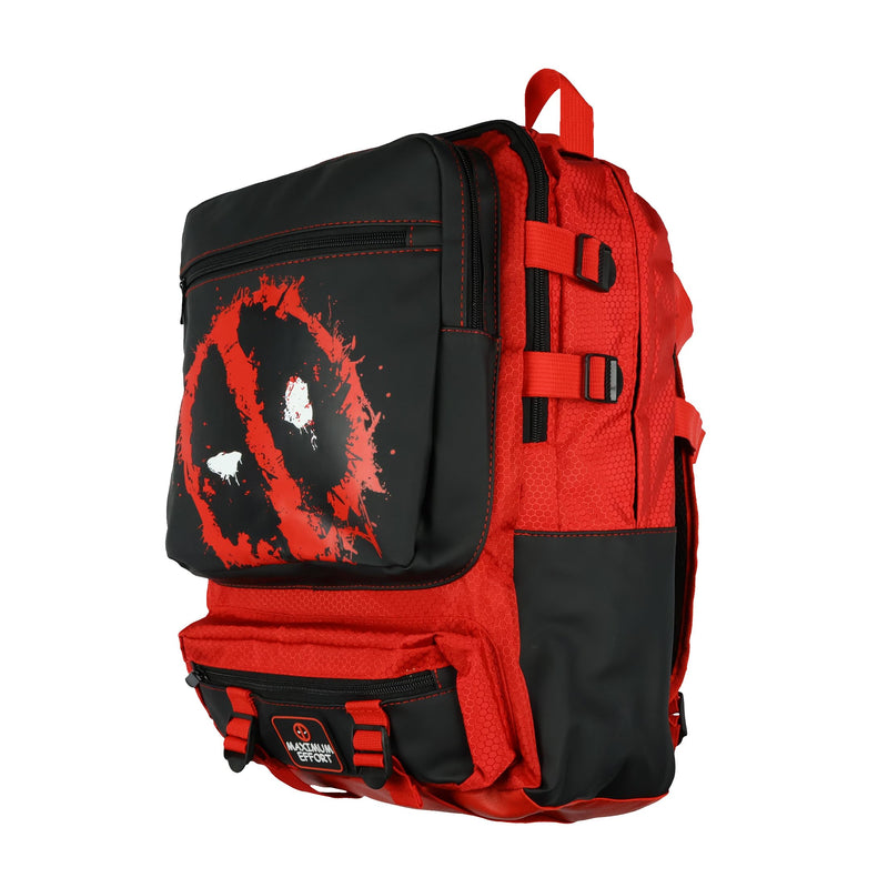 Marvel Deadpool Backpack Maximum Effort Built-Up Utility Laptop Tech Sleeve Book Bag 17" | Backpacks4Less