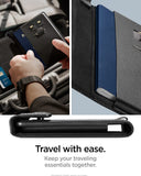 Spigen Life for Passport Card Cover Holder with RFID Blocking Technology Wallet Travel Documents Organizer Protector Accessories, SIM Card Pin Included - Black