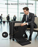LOVEVOOK Carry On Luggage 22x14x9 Airline Approved with Detachable Pouch, 21 Inch Hardside Suitcases with Spinner Wheels, Lightweight Carry-on Luggage with TSA Lock for Women Men, 2PCS, Black