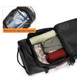 YOUMIAN Duffel Bag with Shoe Compartment Travel Backpack Men and Women Waterproof for Gym Motorcycle Helmet (Black)