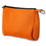 POPUPS Brand Large Makeup Bag with Zipper - Neoprene Machine Washable Travel Toiletry Cosmetic Organizer Pouch for Women (Basic Burnt Orange)